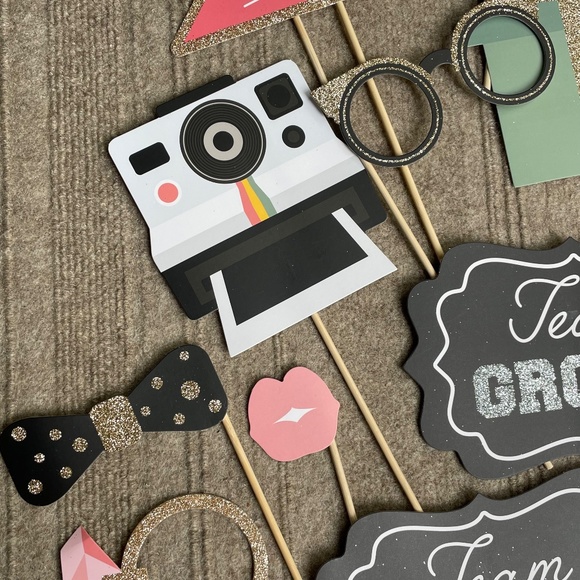 Fun & Silly Wedding Photobooth Stick Accessories (24 Pieces Total) - Picture 7 of 9